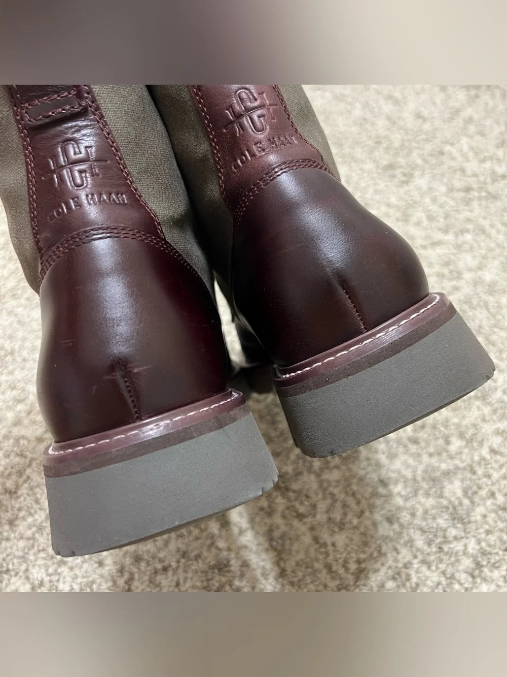 Cole Haan American Classics Plain Toe Boot Bloodstone-Deep Olive Waterproof Sz 9
